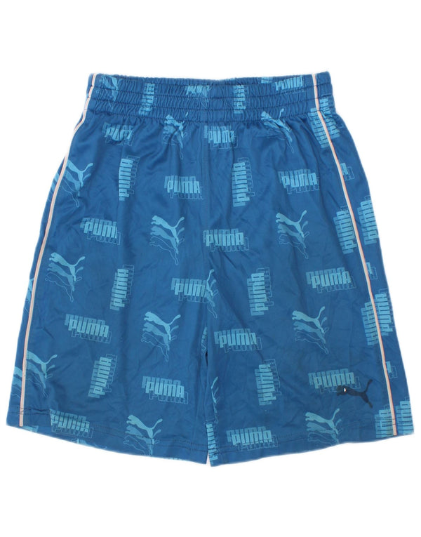 Puma drenge grafiske sportsshorts 6-7 år blå polyester