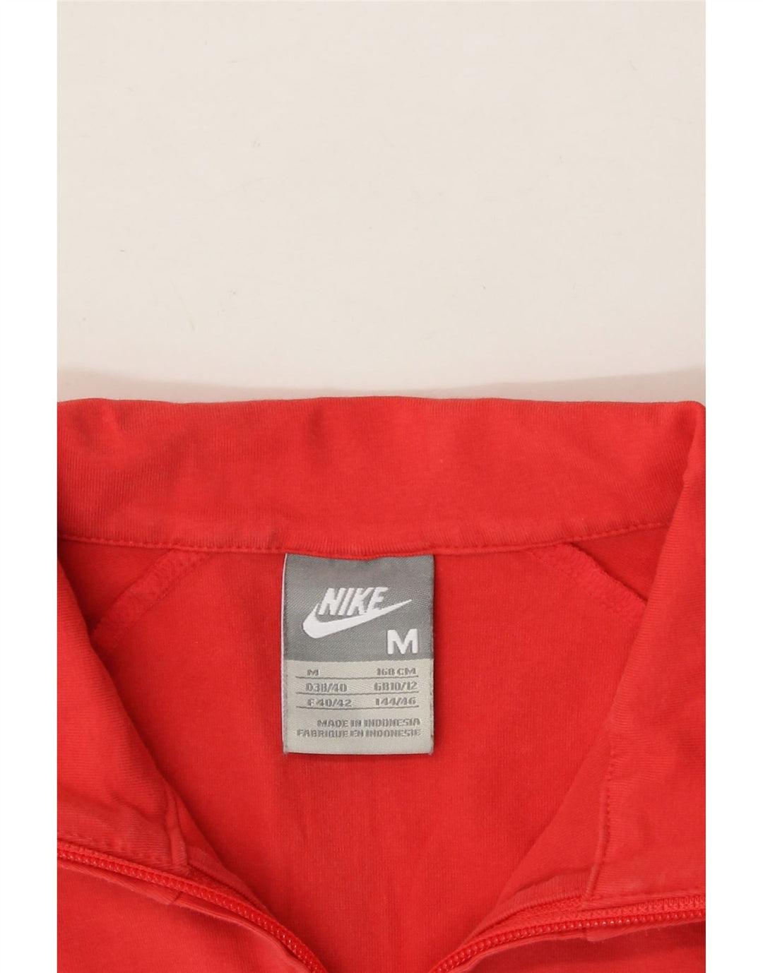 NIKE Womens Crop Tracksuit Top Jacket UK 10/12 Medium Red Colourblock Vintage Nike and Second-Hand Nike from Messina Hembry 