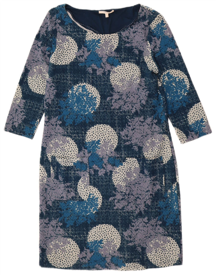 White Stuff Womens 3/4-ærmet Shift Dress UK 12 Medium Navy Blue Floral