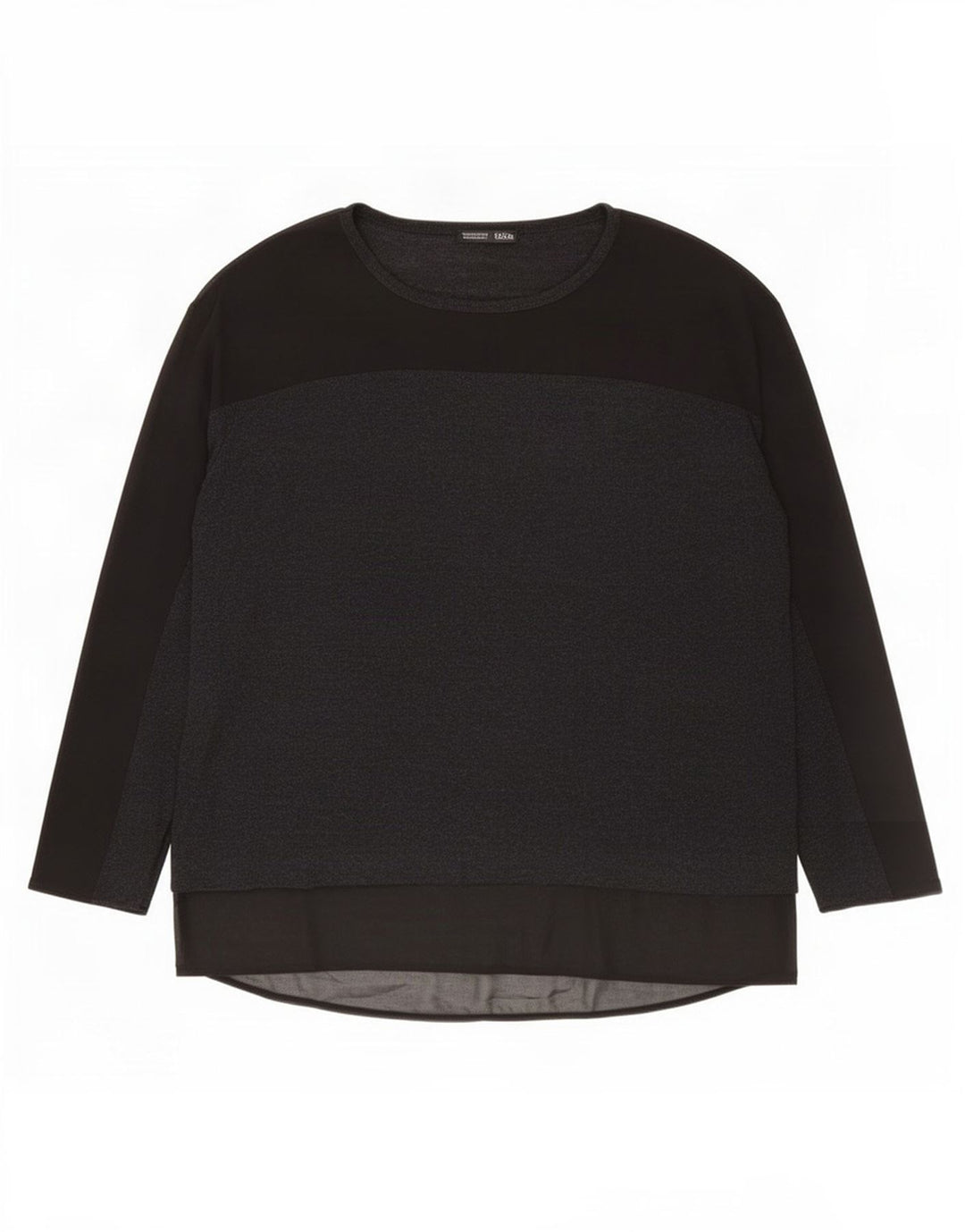Zara Dame Oversized Top Langærmet UK 14 Medium Sort Viscose