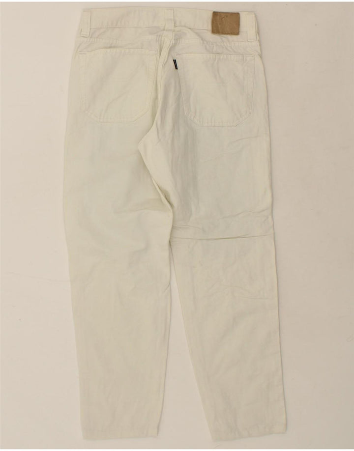 JECKERSON Mens Cropped Trousers W33 L26  White Cotton Vintage Jeckerson and Second-Hand Jeckerson from Messina Hembry 