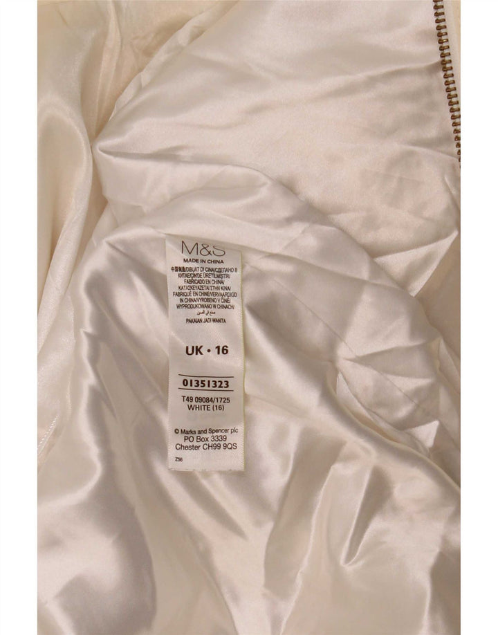 Marks & Spencer Dame Hooded Utility Jacket UK 16 Large Off White