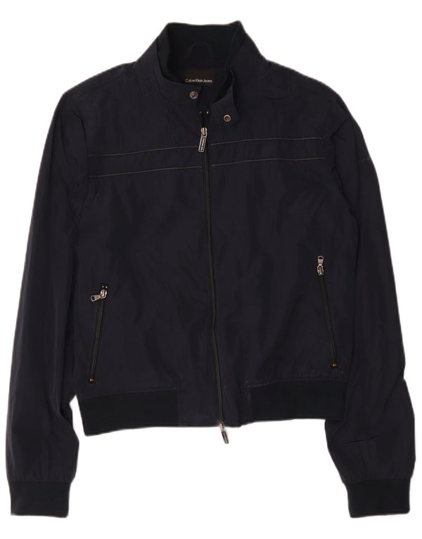 Calvin Klein Jeans Bomberjakke til mænd UK 40 Large Navy Blue Polyester
