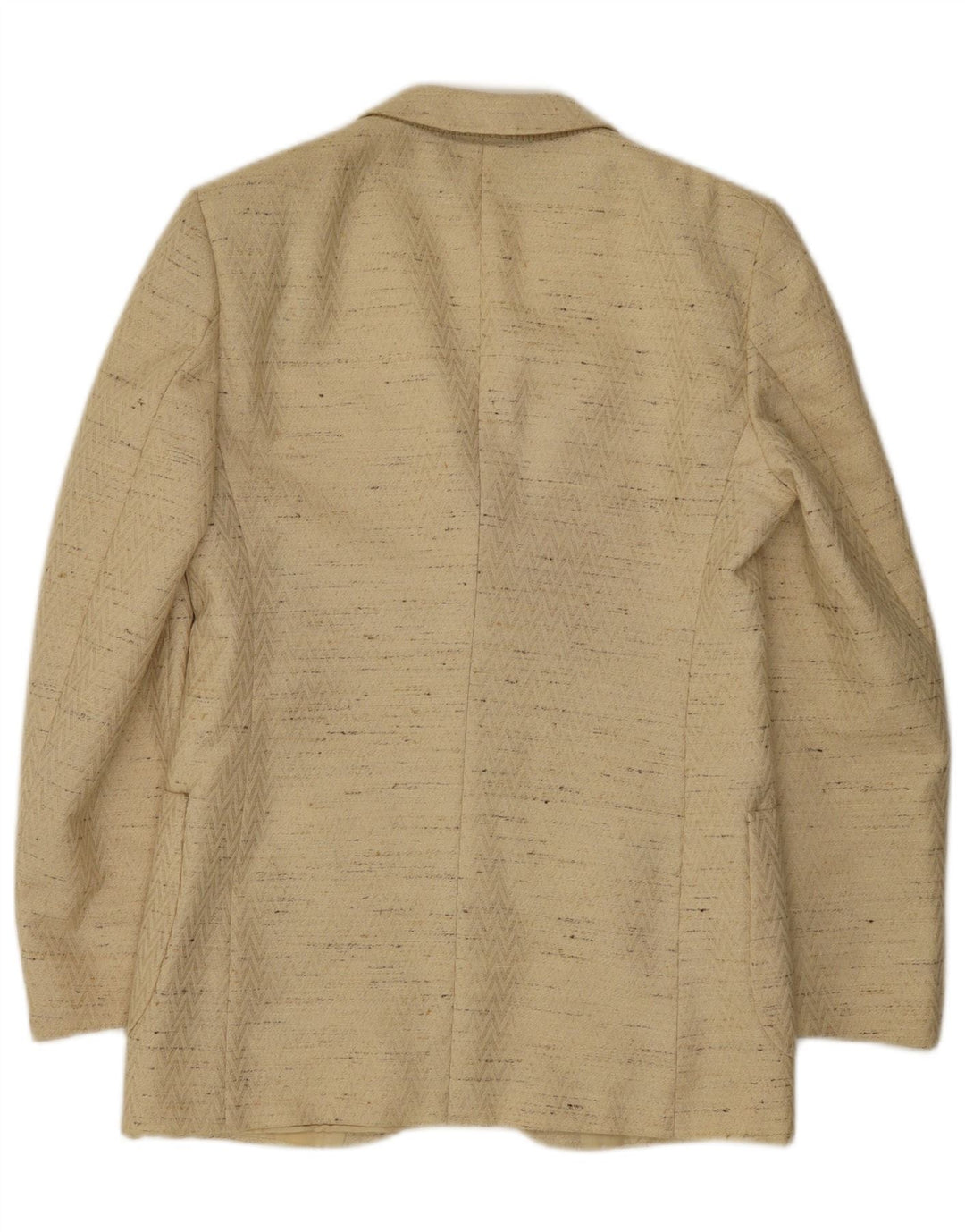 Vintage herre 3-knaps blazerjakke IT 48 Medium Beige Flecked Virgin Wool