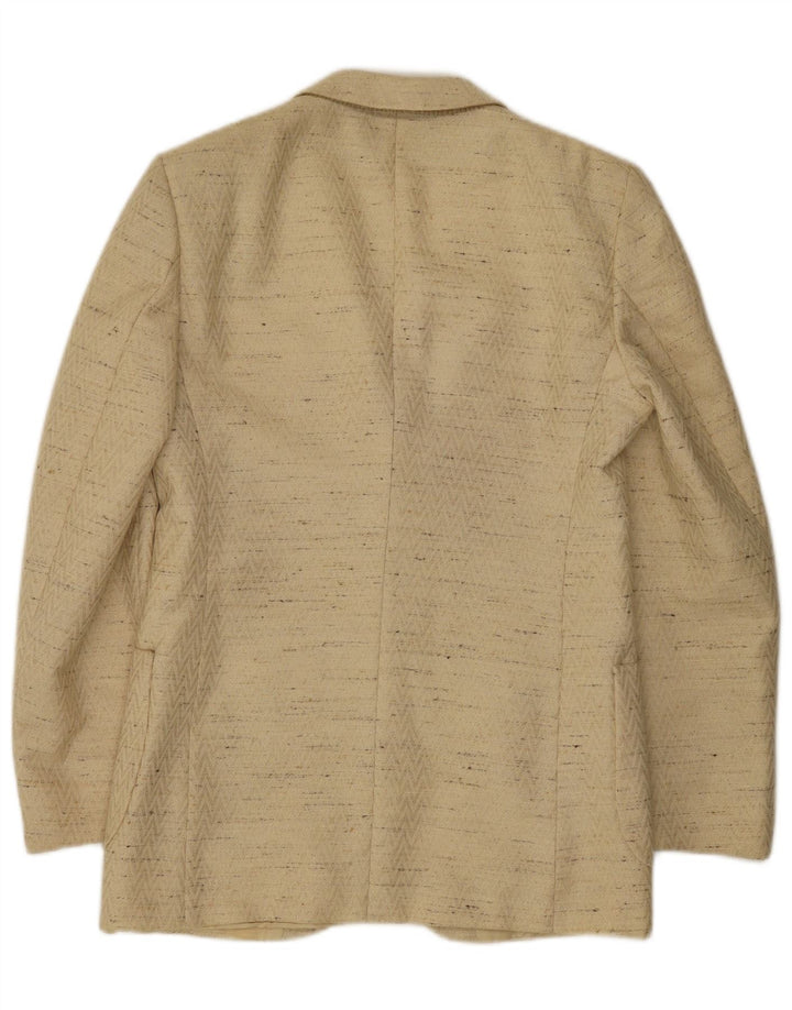 Vintage herre 3-knaps blazerjakke IT 48 Medium Beige Flecked Virgin Wool