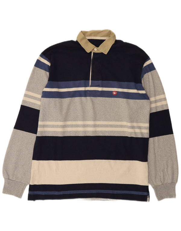 Murphy & Nye Mens Rugby Polo Shirt Large Multicoloured Striped Cotton