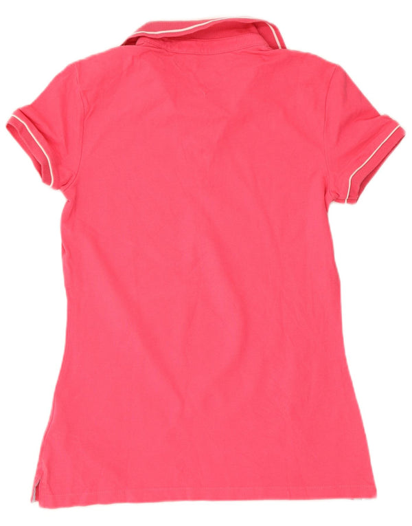Tommy Hilfiger Dame Polo Shirt UK 10 Small Pink Bomuld
