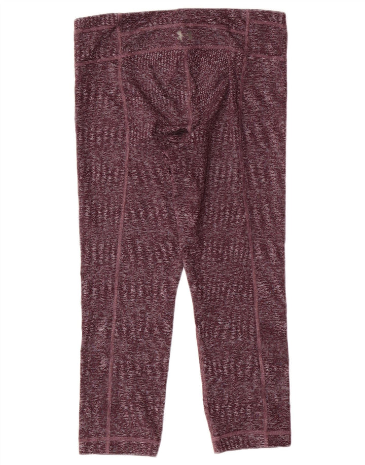 UNDER ARMOUR Capri Leggings til kvinder UK 10 Small Bourgogne Flecked Polyester