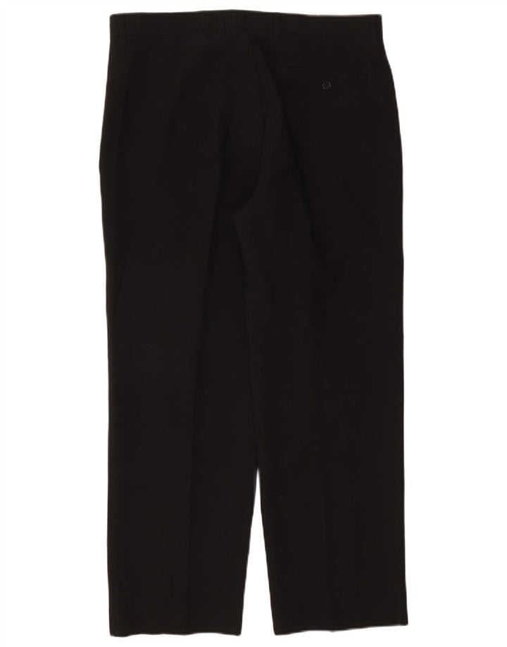 Marks & Spencer Straight Chino-bukser til mænd W36 L29 Sort polyester