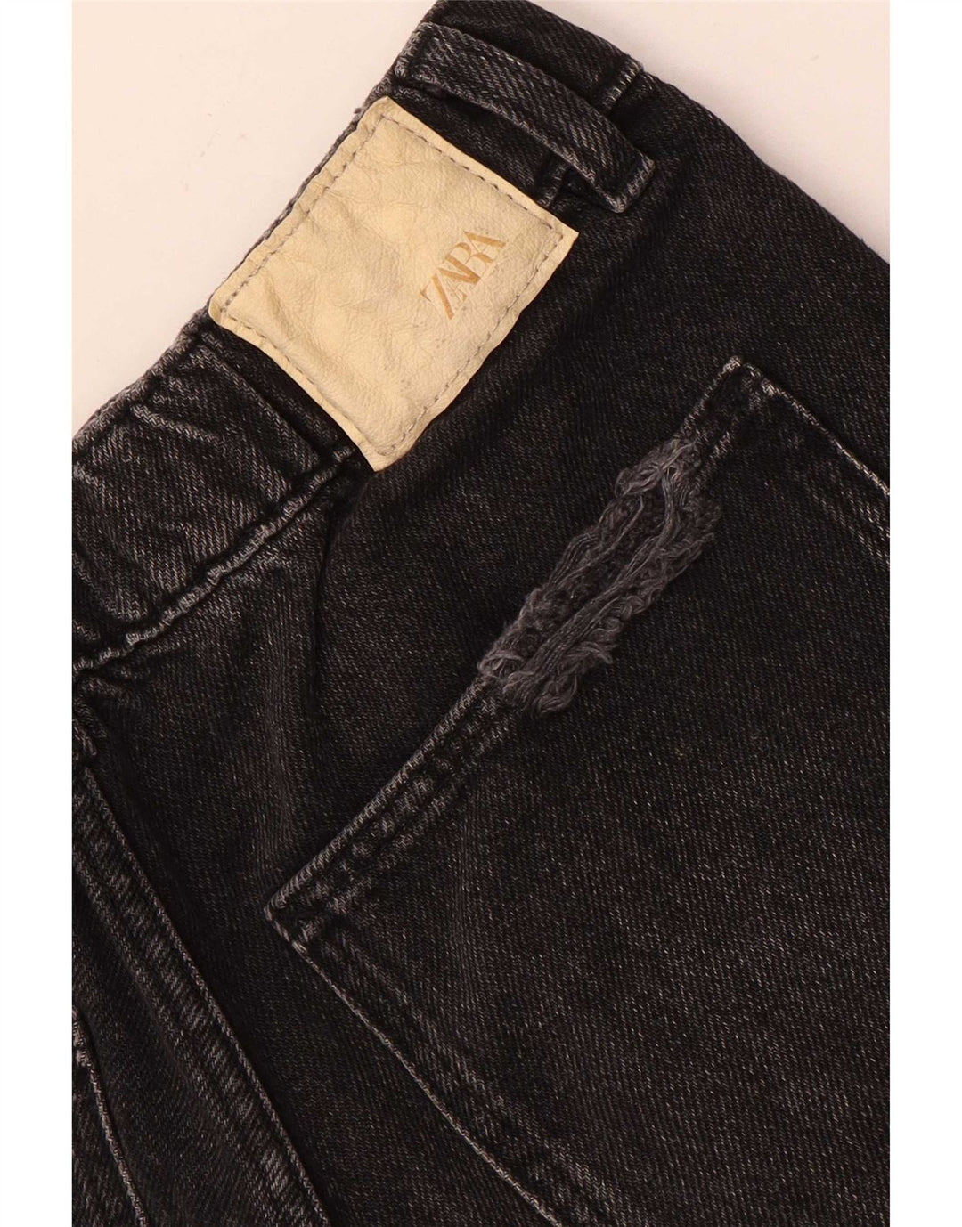 ZARA Piger Distressed Denim Shorts 9-10 år W24 Grå