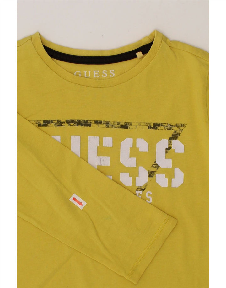 GUESS Boys Graphic Top Long Sleeve 5-6 Years Yellow Cotton Vintage Guess and Second-Hand Guess from Messina Hembry 