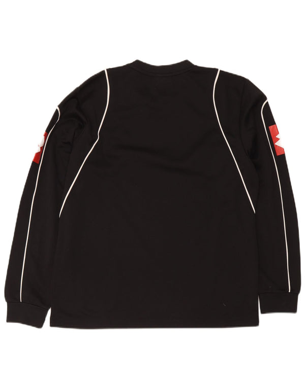 Lotto Mens Regular Fit Graphic Top Long Sleeve Medium Black Striped Sports