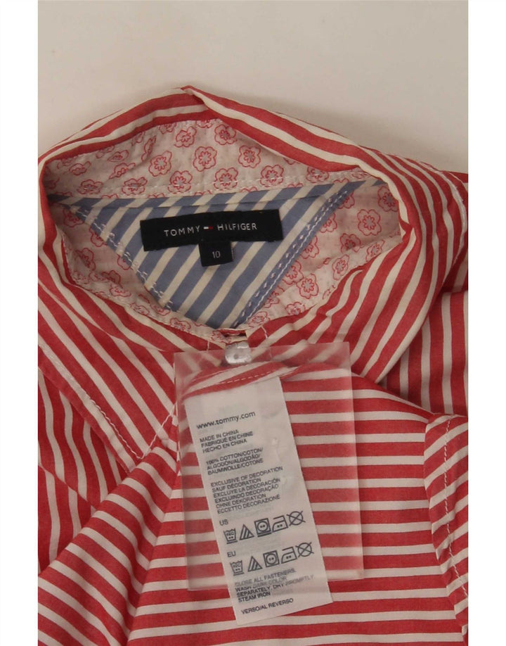 Tommy Hilfiger Dameskjorte US 10 Stor rød nålestribet bomuld