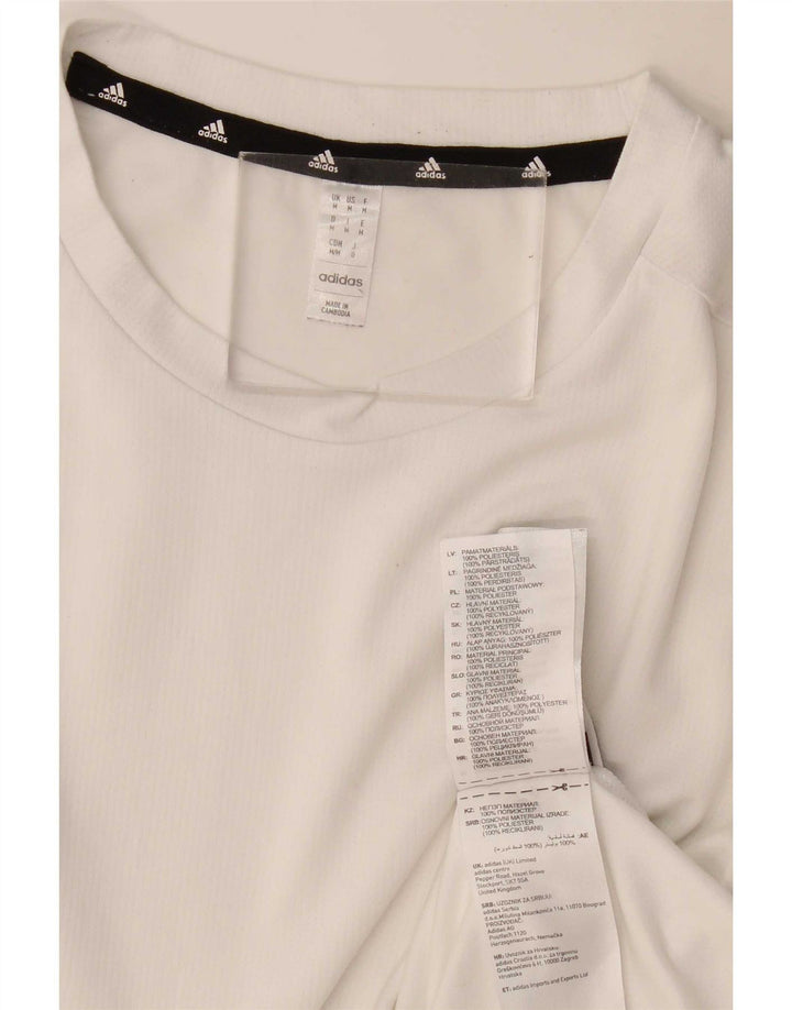 Adidas Herre Aeroready T-Shirt Top Medium White Polyester
