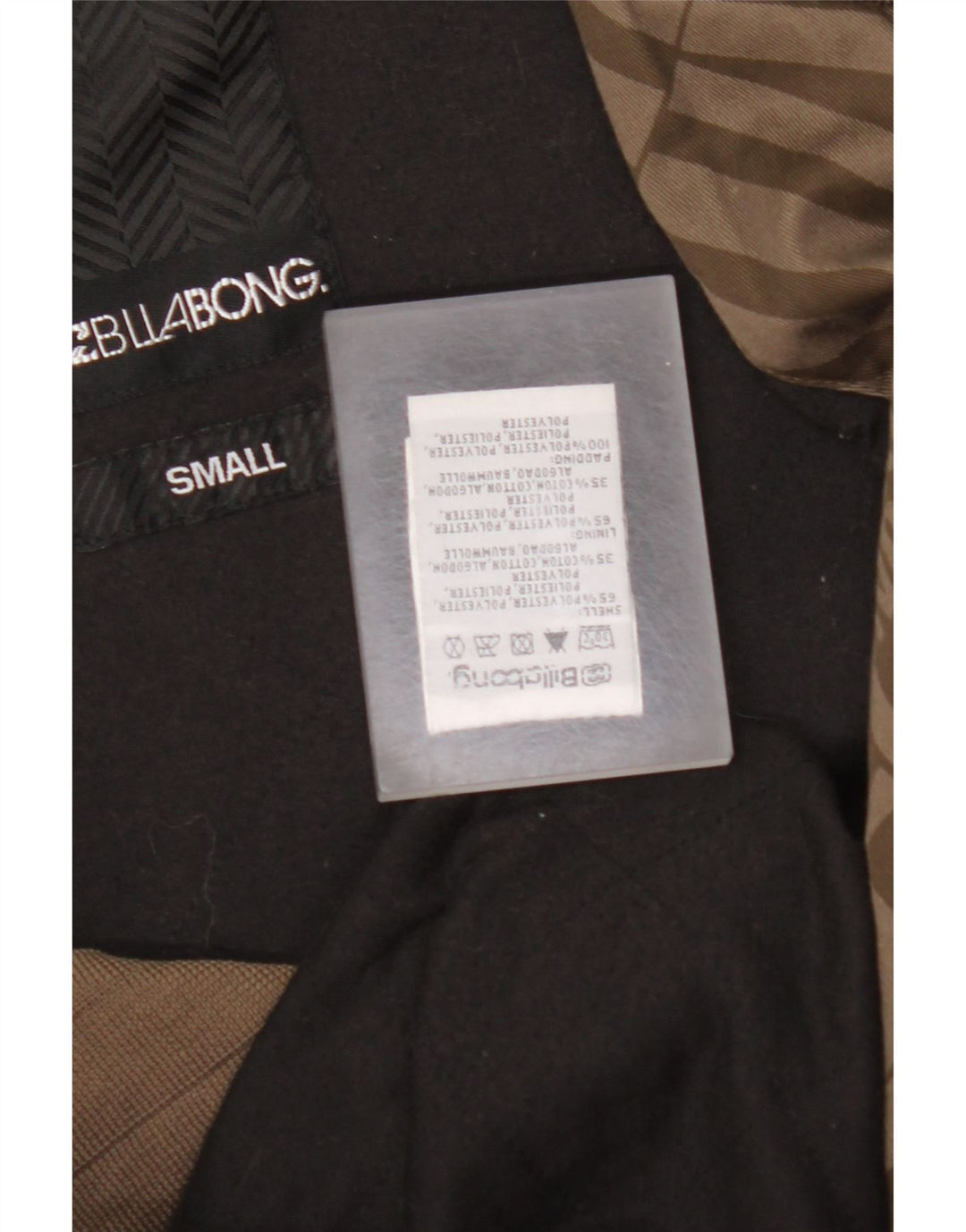 BILLABONG Herre grafisk bomberjakke UK 36 Lille brun polyester