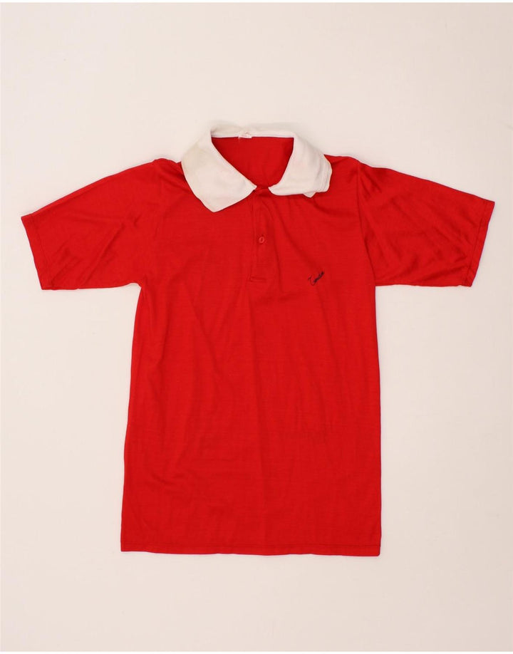VINTAGE Boys Polo Shirt 10-11 Years Red Cotton Vintage Vintage and Second-Hand Vintage from Messina Hembry 