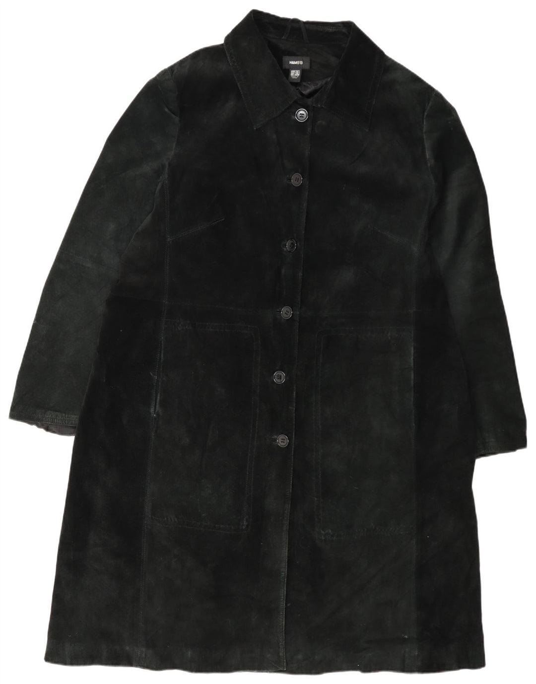 H&M ruskindsfrakke til kvinder UK 26 4XL Sort