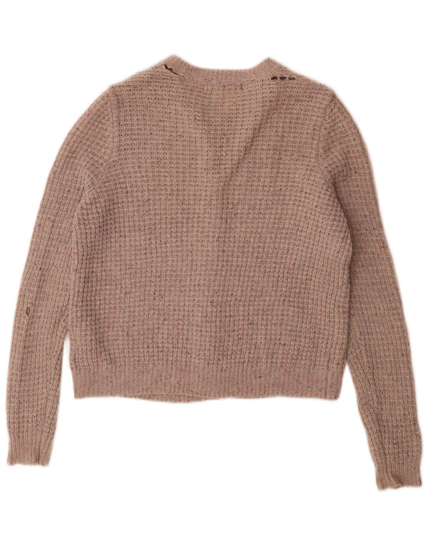 Marks & Spencer Dame Cardigan Sweater UK 14 Large Grey Flecked Wool