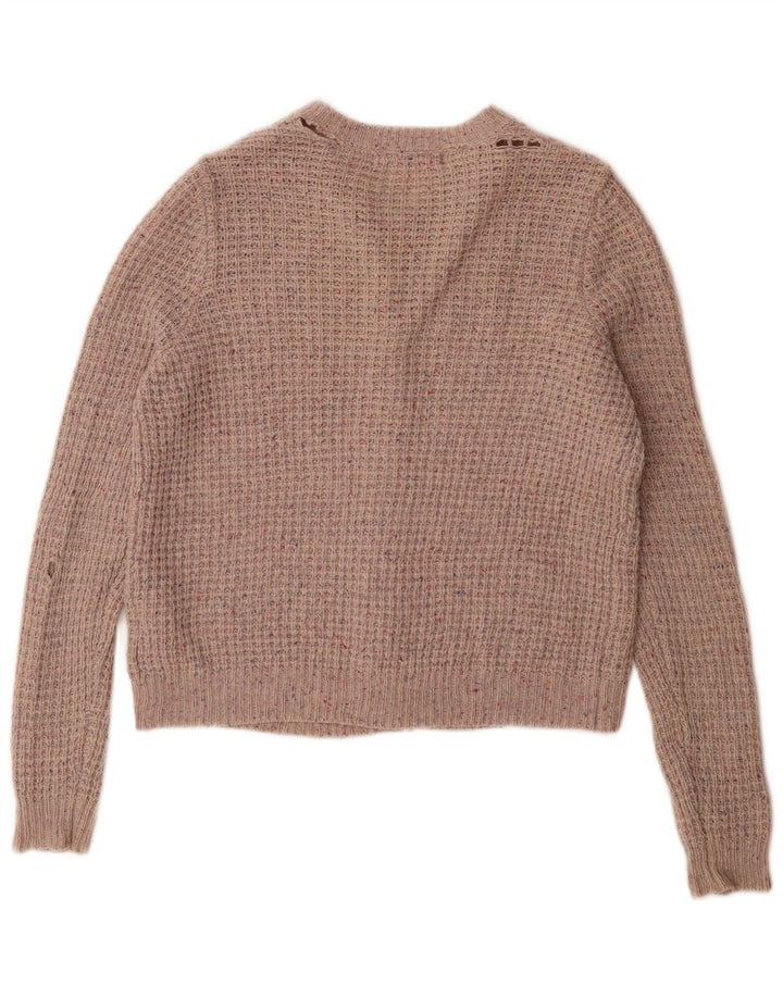 Marks & Spencer Dame Cardigan Sweater UK 14 Large Grey Flecked Wool
