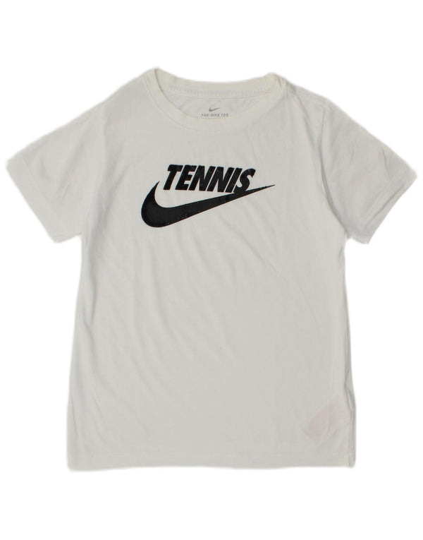 Nike Boys Tennis Graphic T-Shirt Top 10-11 Years Medium White Cotton