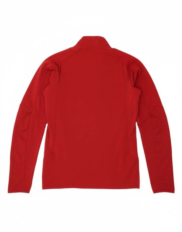ADIDAS Boys Graphic Zip Neck Pullover Tracksuit Top 13-14 Years Red