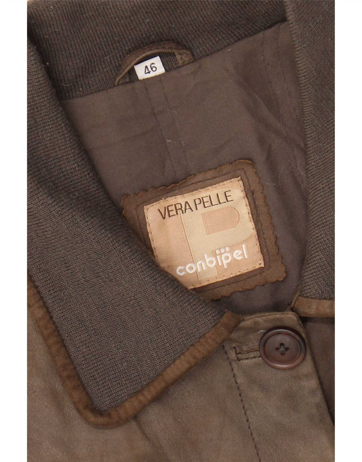 Conbipel Dame Læderfrakke IT 46 Large Khaki