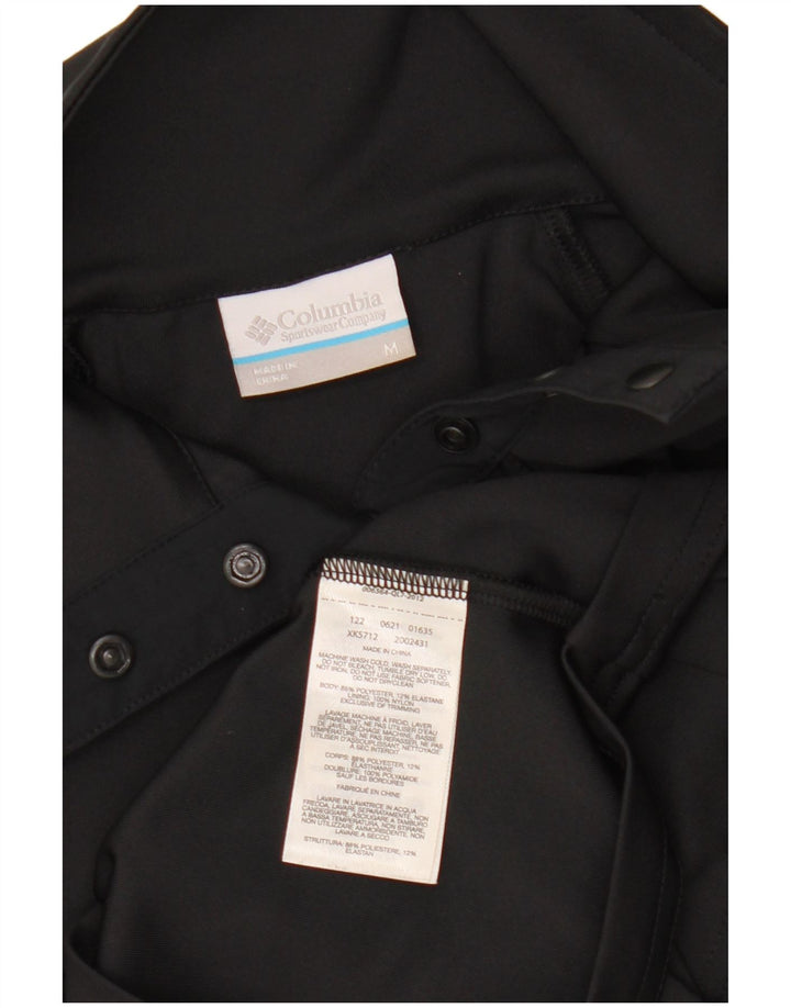 COLUMBIA Womens Crop Button Neck Pullover Træningsdragt Top UK 12 Medium Black