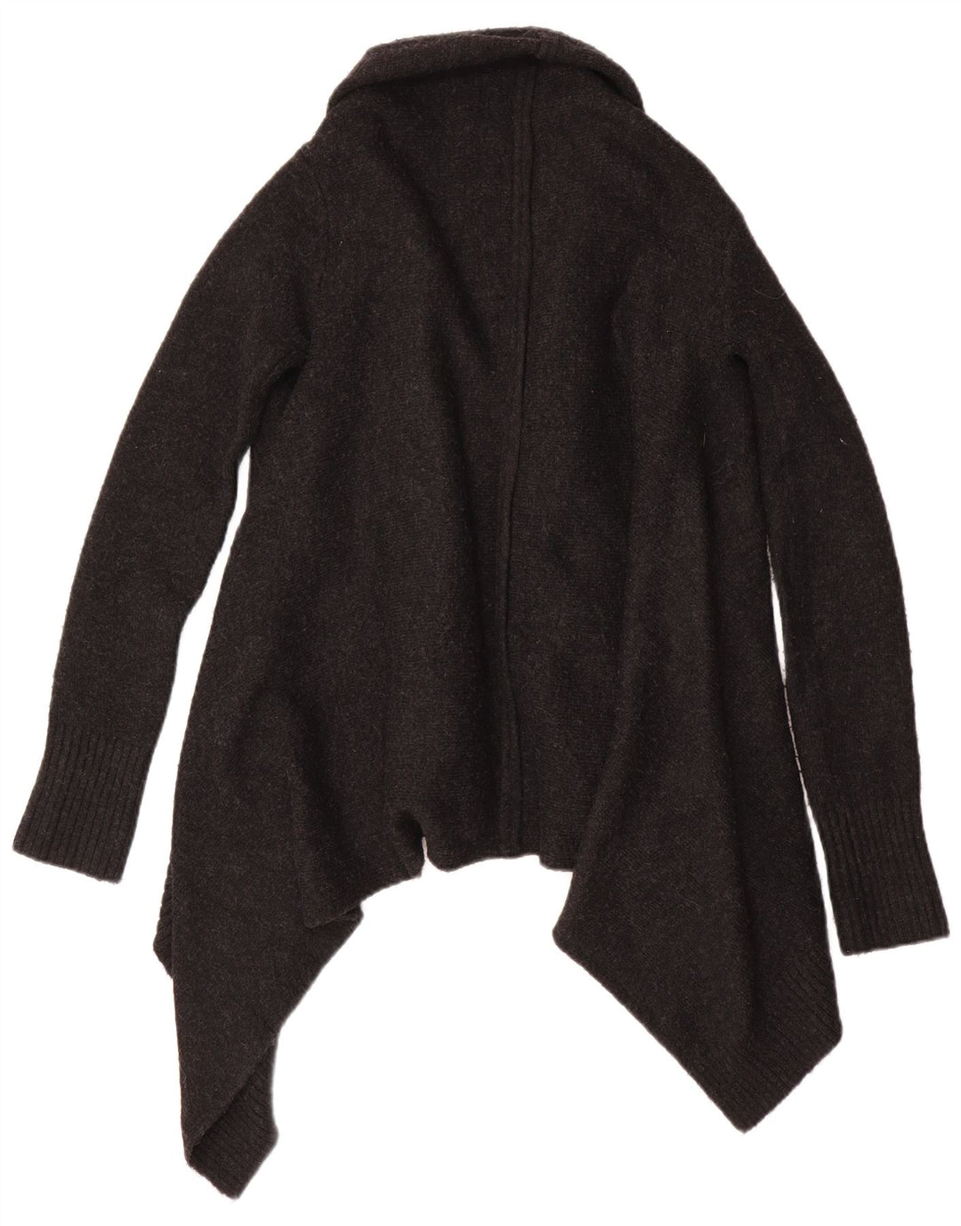 Zara Dame Asymmetrisk Åben Cardigan Sweater UK 10 Lille Grå Akryl