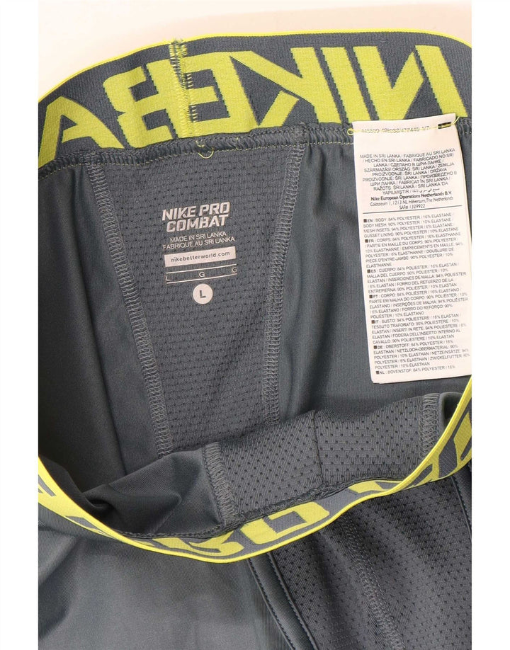 Nike Herre Pro Combat Graphic Sportsshorts Store Grå Colourblock Polyester
