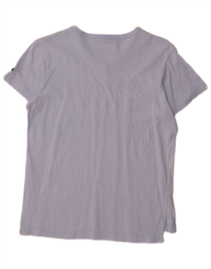 CHAMPION Womens Graphic T-Shirt Top UK 12 Medium Blue Cotton
