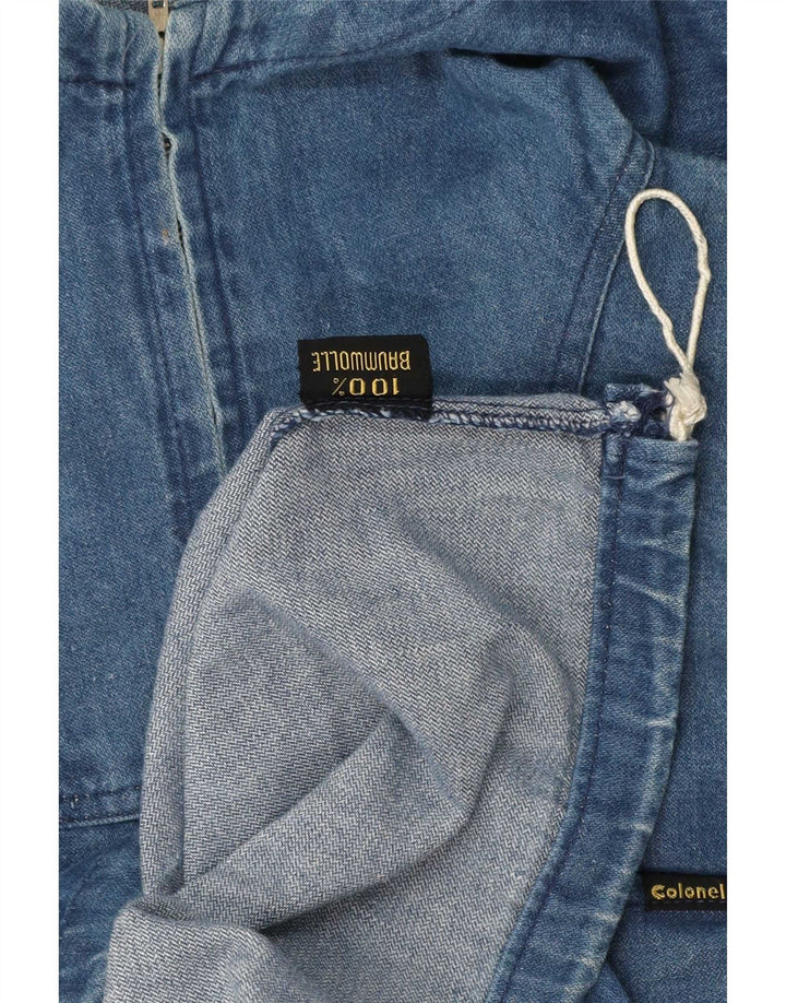 Vintage herre hættetrøje denimjakke UK 42 XL blå bomuld