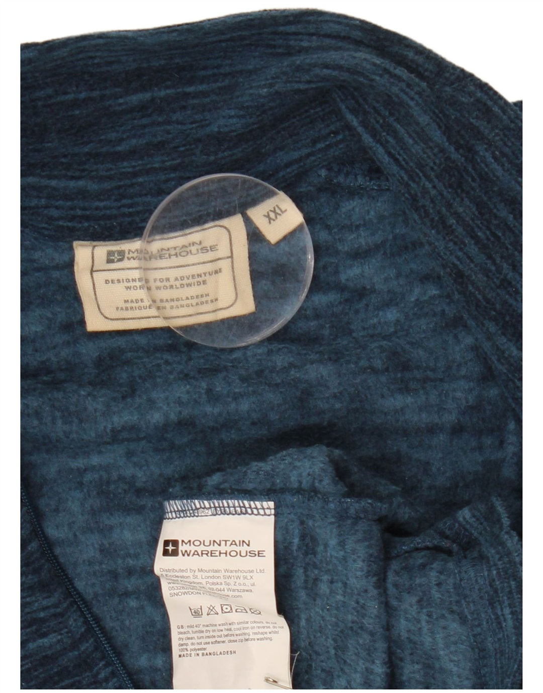 MOUNTAIN WAREHOUSE Fleecetrøje til mænd med lynlåshals 2XL Blå Flecked Polyester