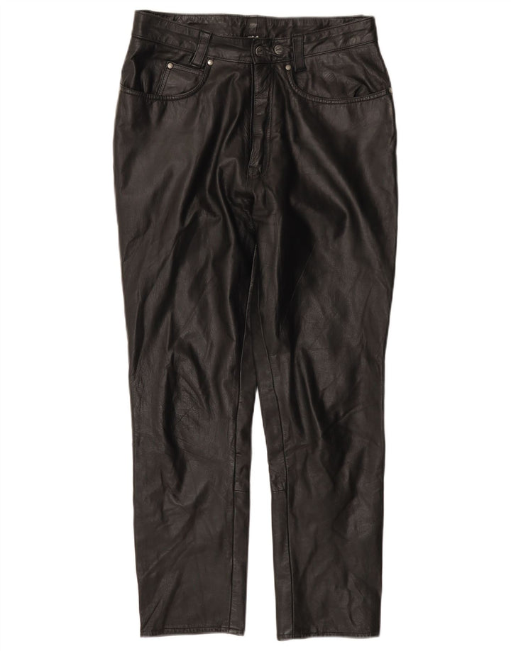 POLO Herre Læder Slim Bukser IT 46 Small W28 L26 Sort
