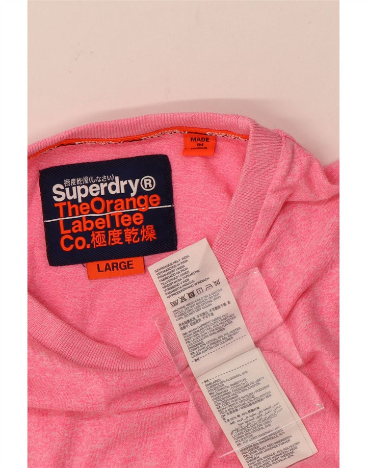 Superdry Herre T-shirt Top Stor Pink Bomuld