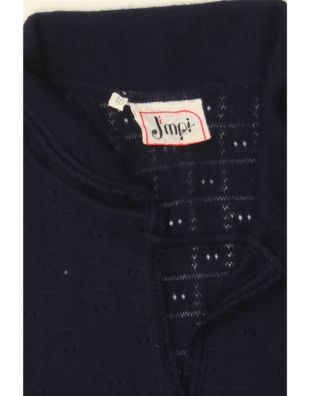 VINTAGE Womens Shawl Neck Jumper Sweater IT 46 Large Navy Blue Vintage Vintage and Second-Hand Vintage from Messina Hembry 