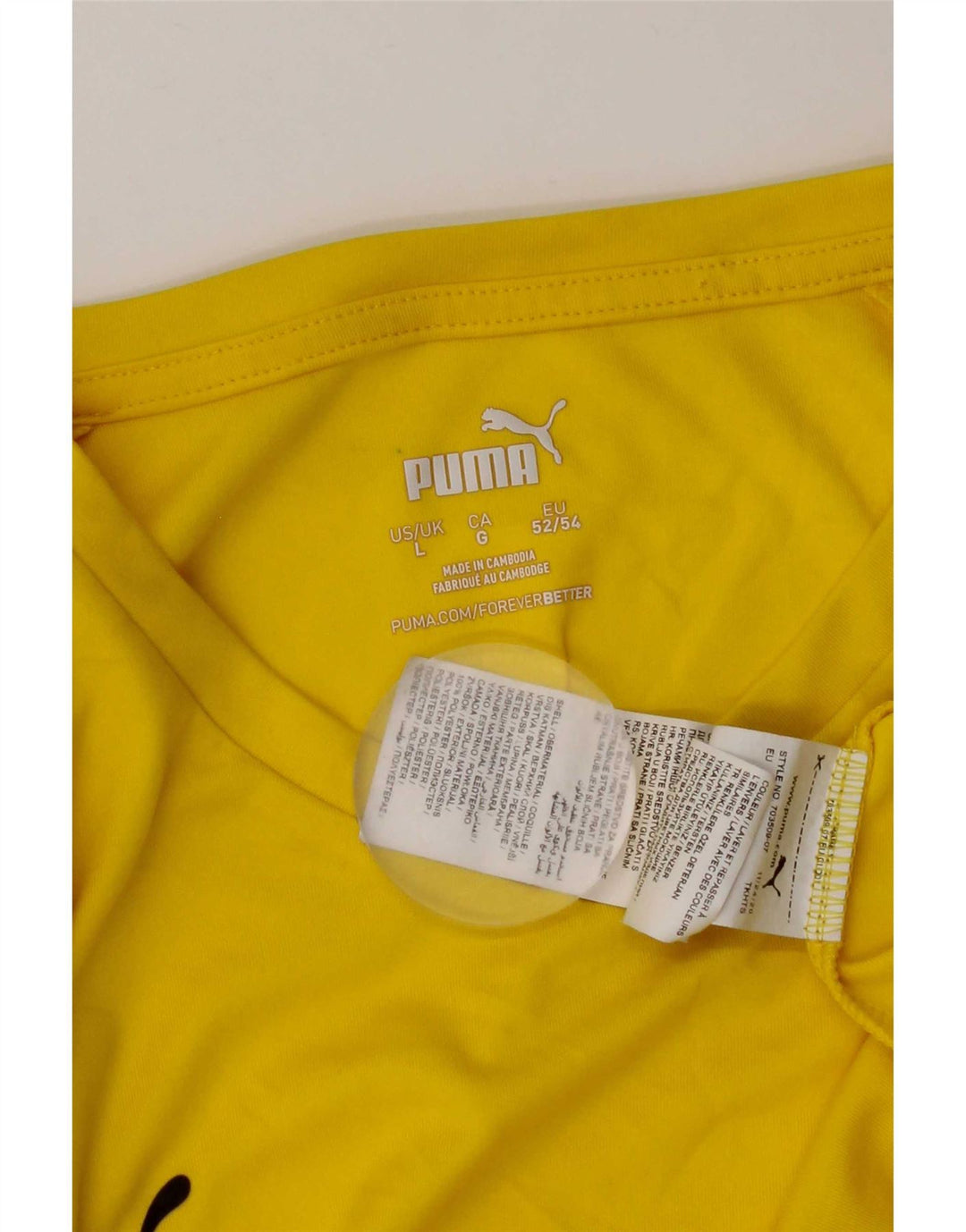 Puma Herre T-Shirt Top Stor Gul Polyester