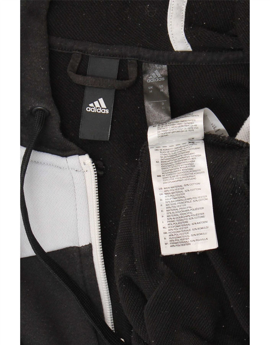 Adidas Hættetrøje med lynlås til mænd Medium Sort Colourblock Bomuld