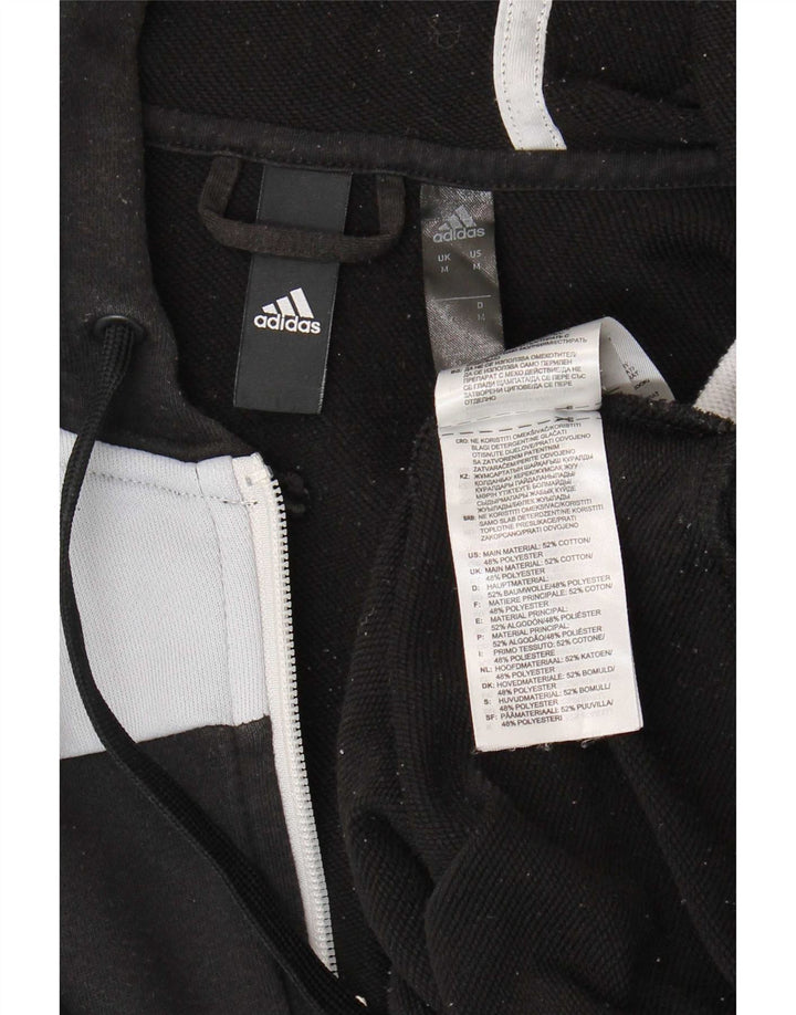 Adidas Hættetrøje med lynlås til mænd Medium Sort Colourblock Bomuld