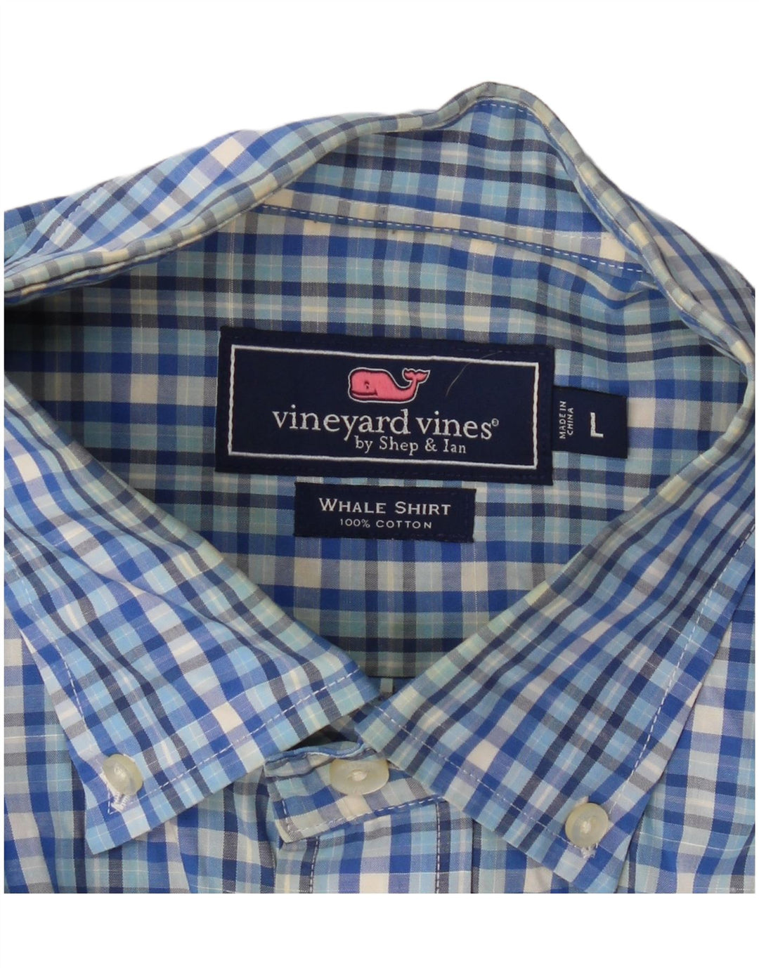 VINEYARD VINES Herreskjorte Stor blå ternet bomuld