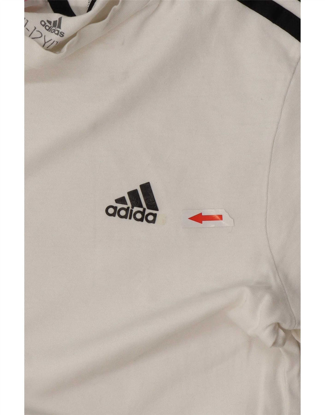 Adidas Boys T-Shirt Top 11-12 år Hvid Bomuld