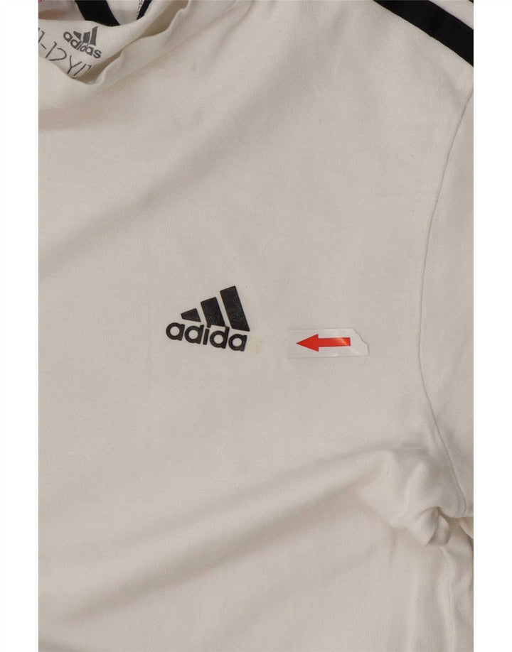 Adidas Boys T-Shirt Top 11-12 år Hvid Bomuld