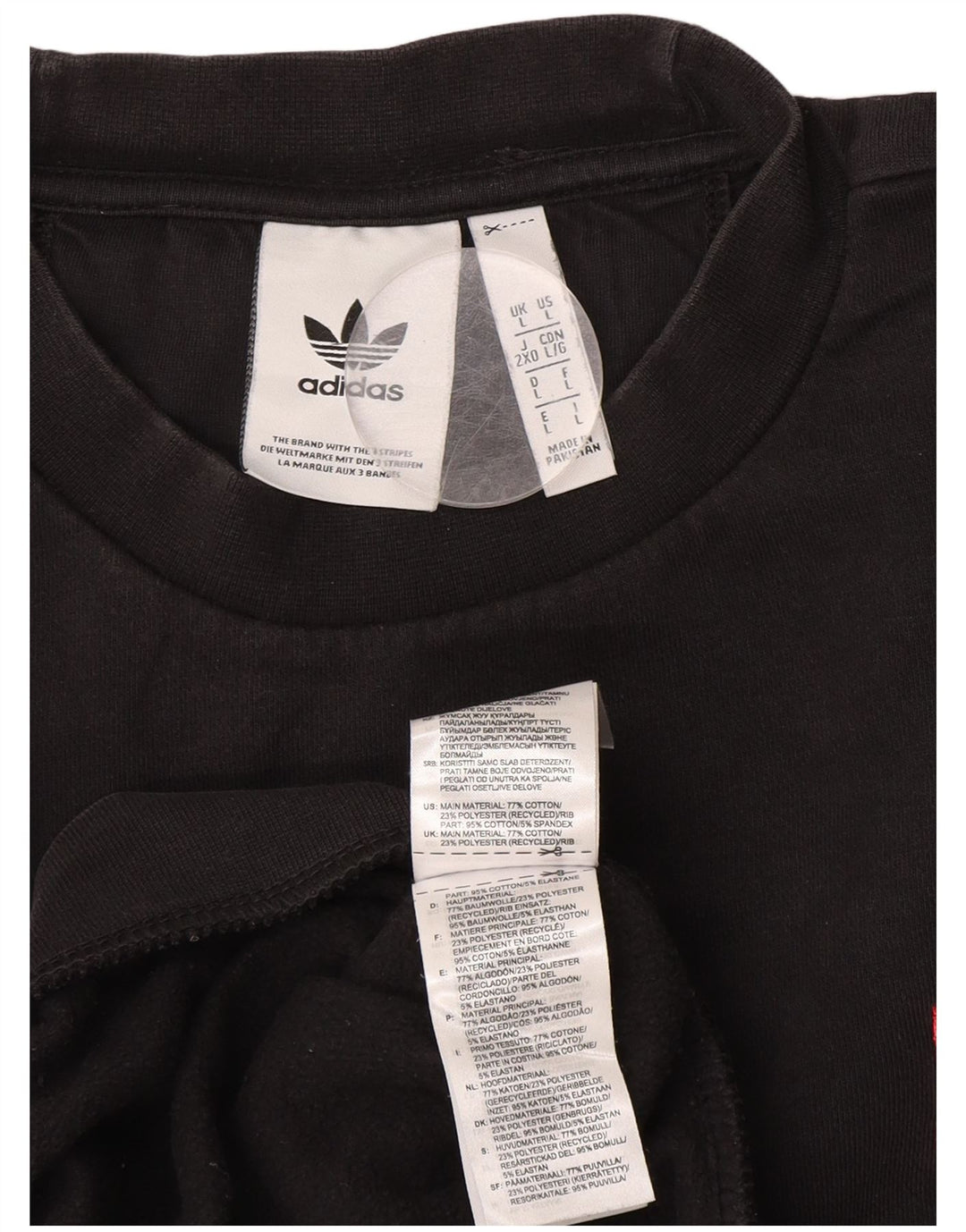 ADIDAS Sweatshirt til mænd, stor sort bomuld