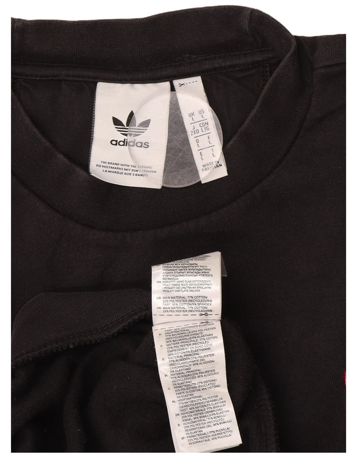 ADIDAS Sweatshirt til mænd, stor sort bomuld