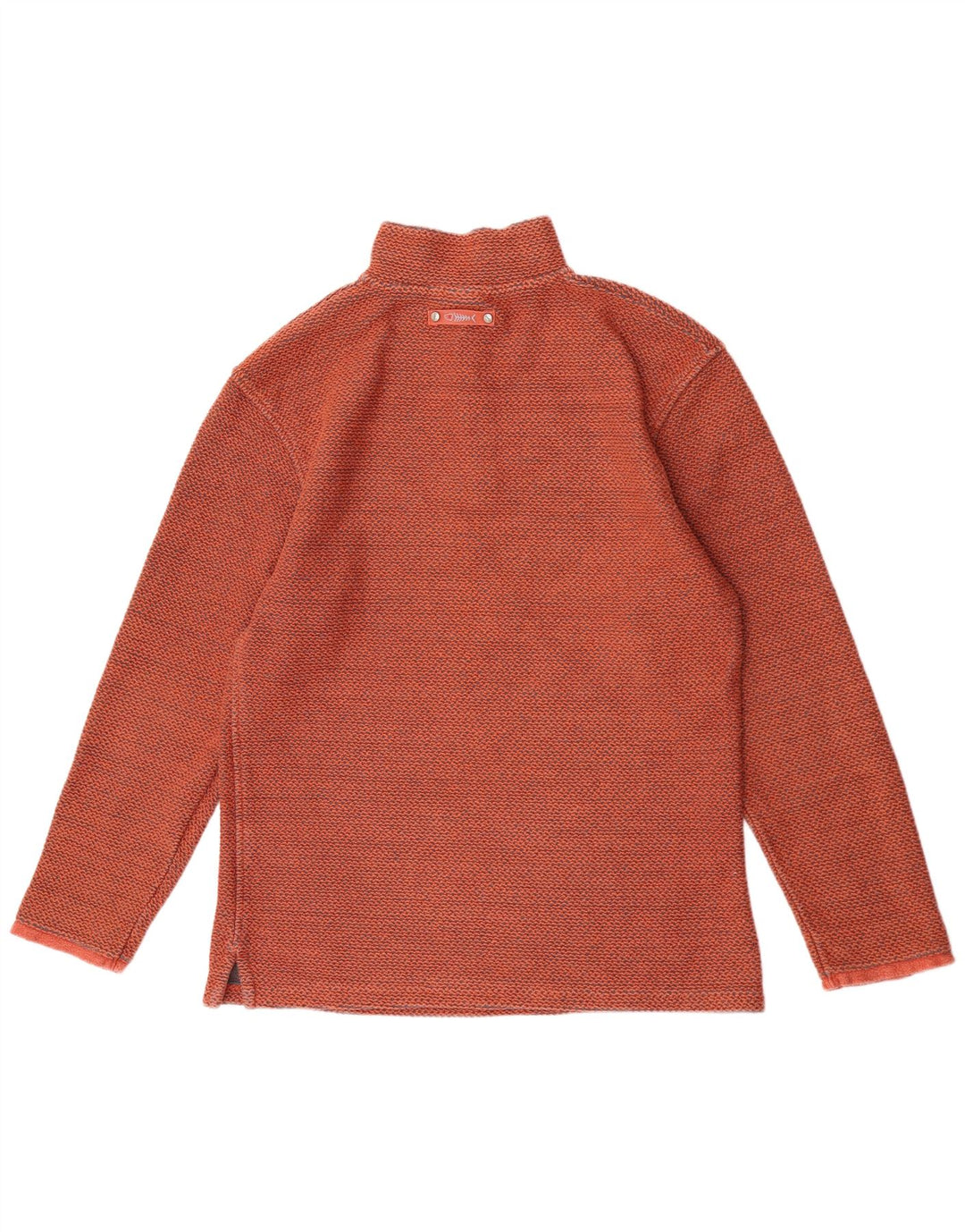 Weird Fish Herre Zip Neck Sweatshirt Jumper Medium Orange Bomuld