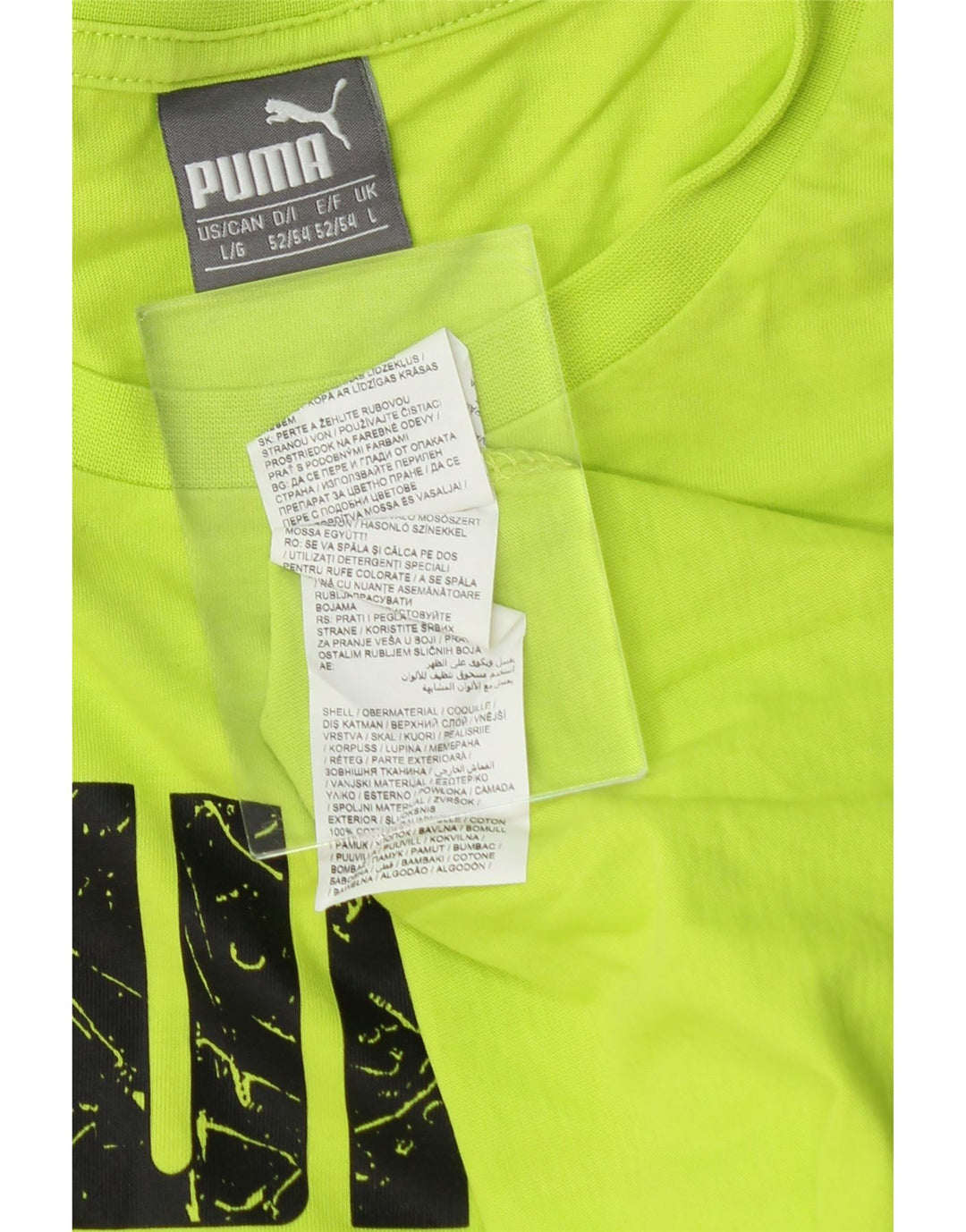PUMA Mens Graphic T-Shirt Top Large Green Cotton Vintage Puma and Second-Hand Puma from Messina Hembry 