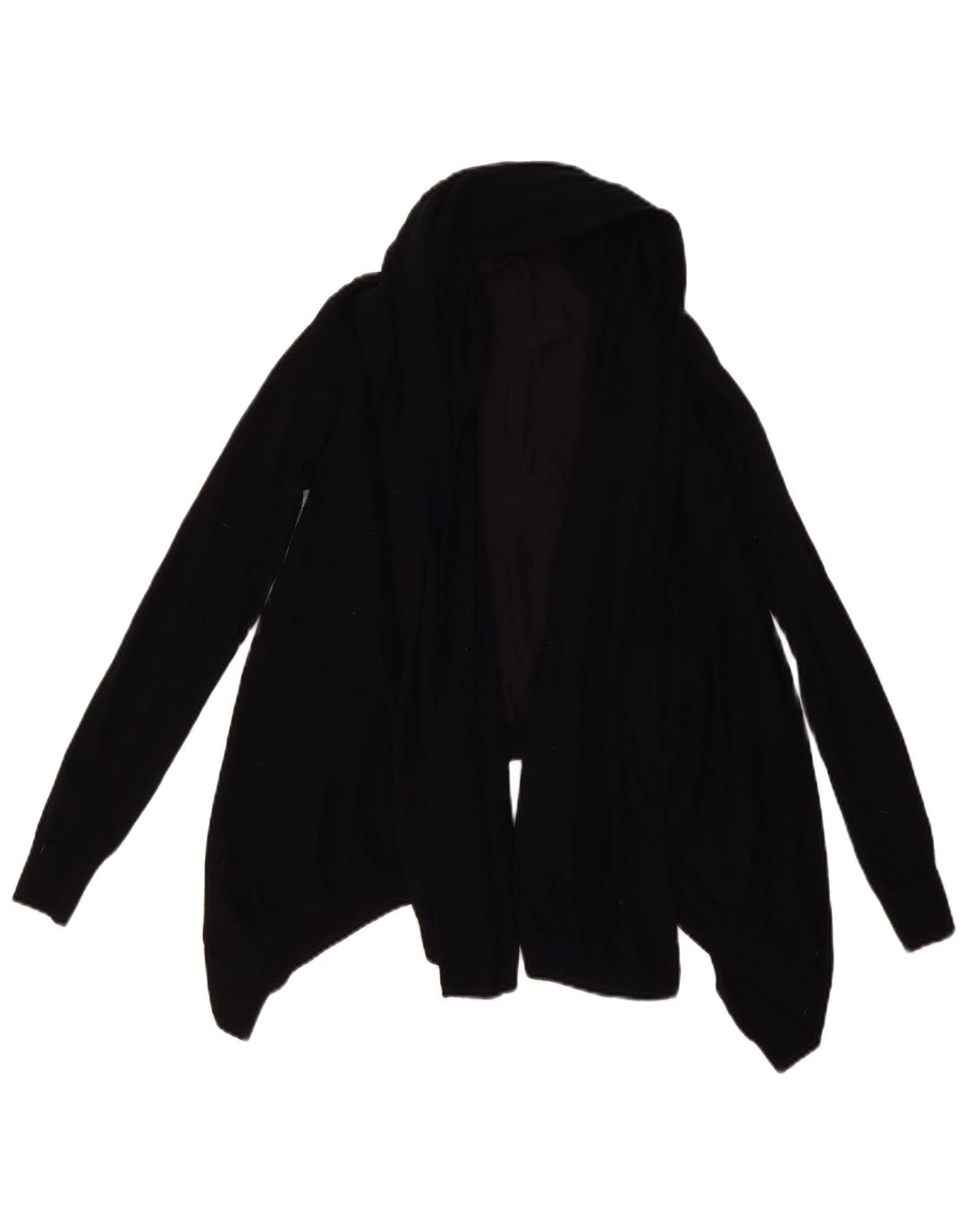 ALL SAINTS Dame Asymmetrisk Åben Cardigan Sweater UK 10 Lille Sort Uld