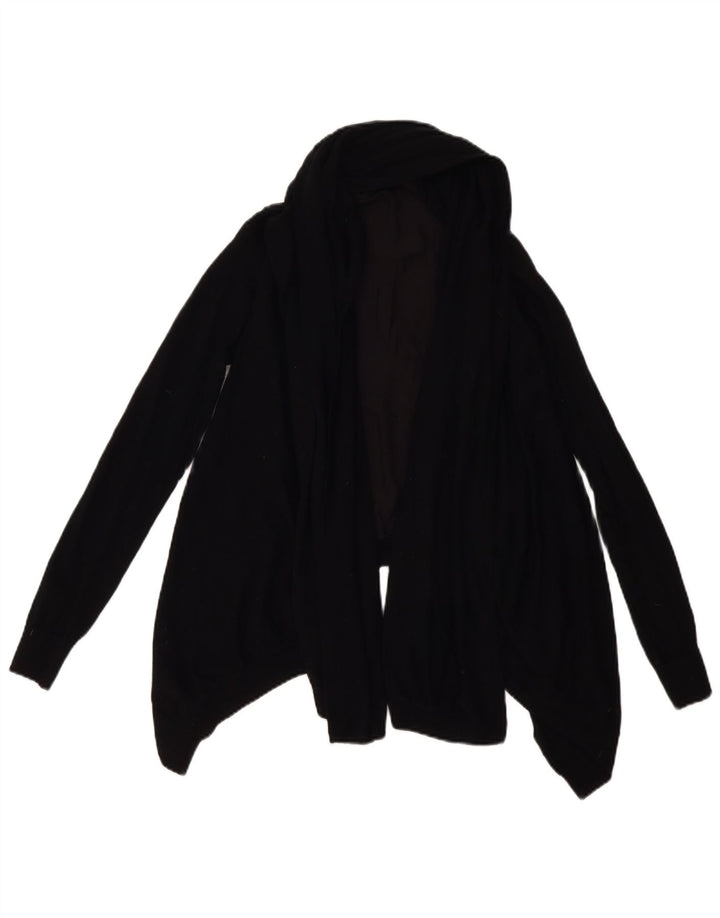 ALL SAINTS Dame Asymmetrisk Åben Cardigan Sweater UK 10 Lille Sort Uld
