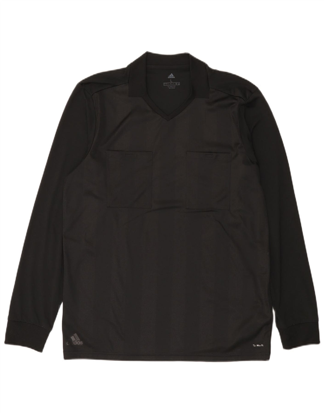 Adidas Herre Climalite Top Langærmet Stor Sort Stribet Polyester