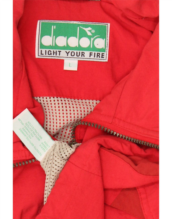 Diadora Dame Windbreaker Jacket UK 16 Large Rød Polyamid