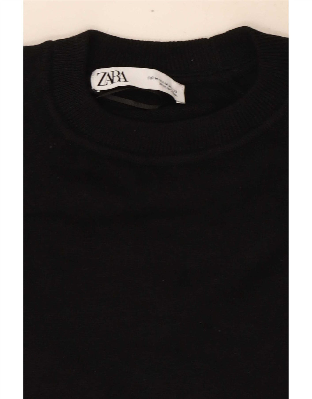 Zara Womens Crop Oversized bluse Top UK 14 Medium Black